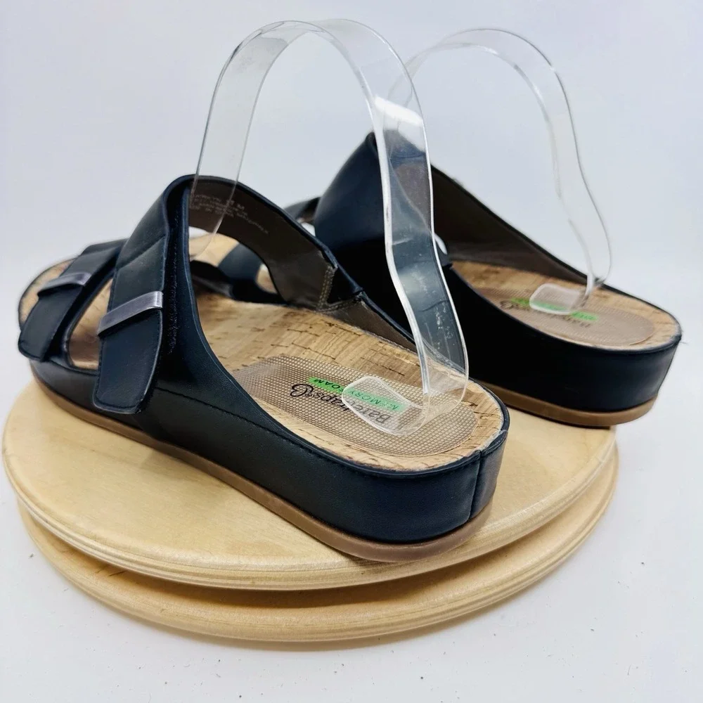 Baretraps Cherilyn Women’s 11 Black Slide Sandals Shoes Flat Comfort Casual Cork